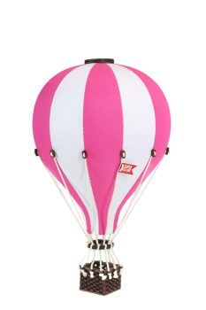 Deko Heißluftballon pink / weiß - SuperBalloon